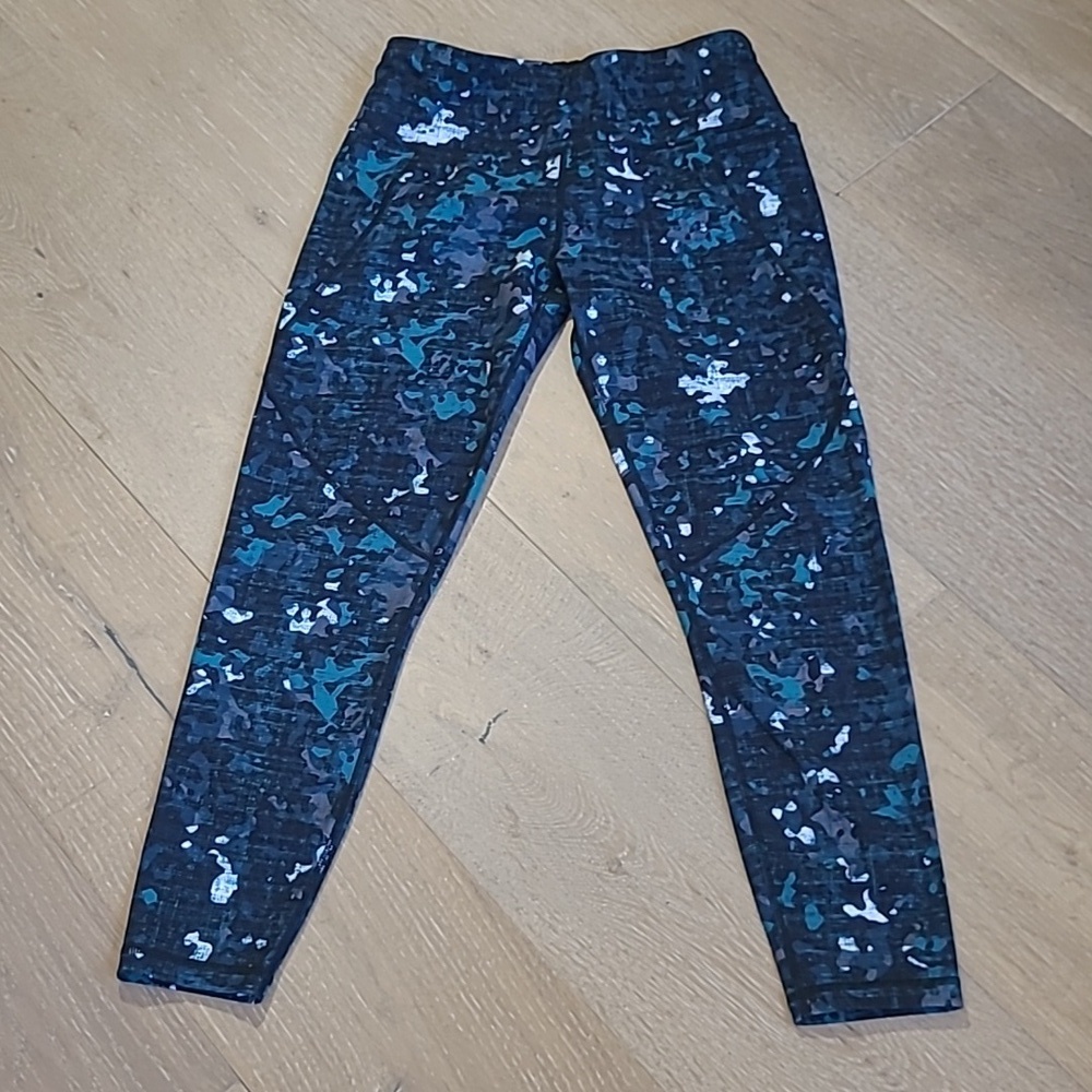 Sweaty Betty Gym Leggings Women's sz S Splatter The Power 7/8 Length Activewear